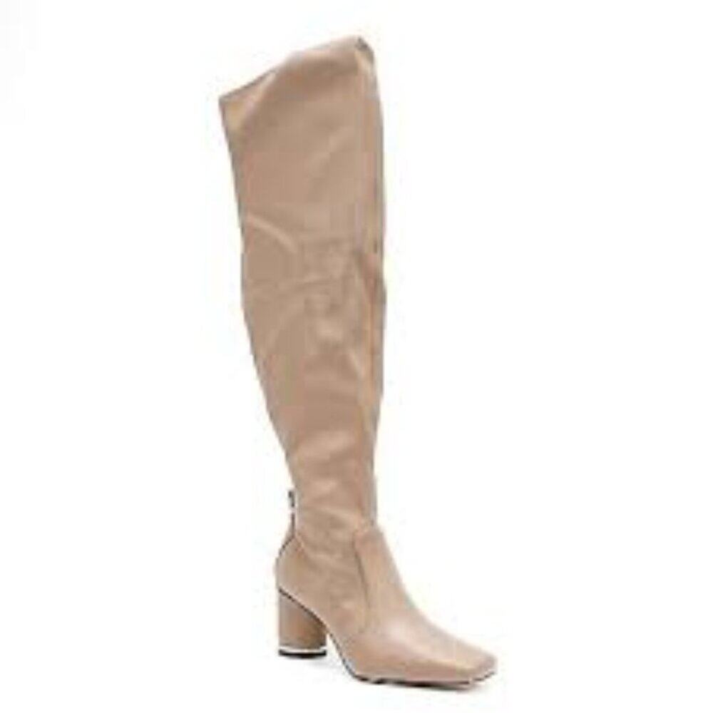 FRANCO SARTO PISABOOT TAUPE HEEL BOOTS WOMEN SIZE 6.5 WIDE CALF BRAND NEW
